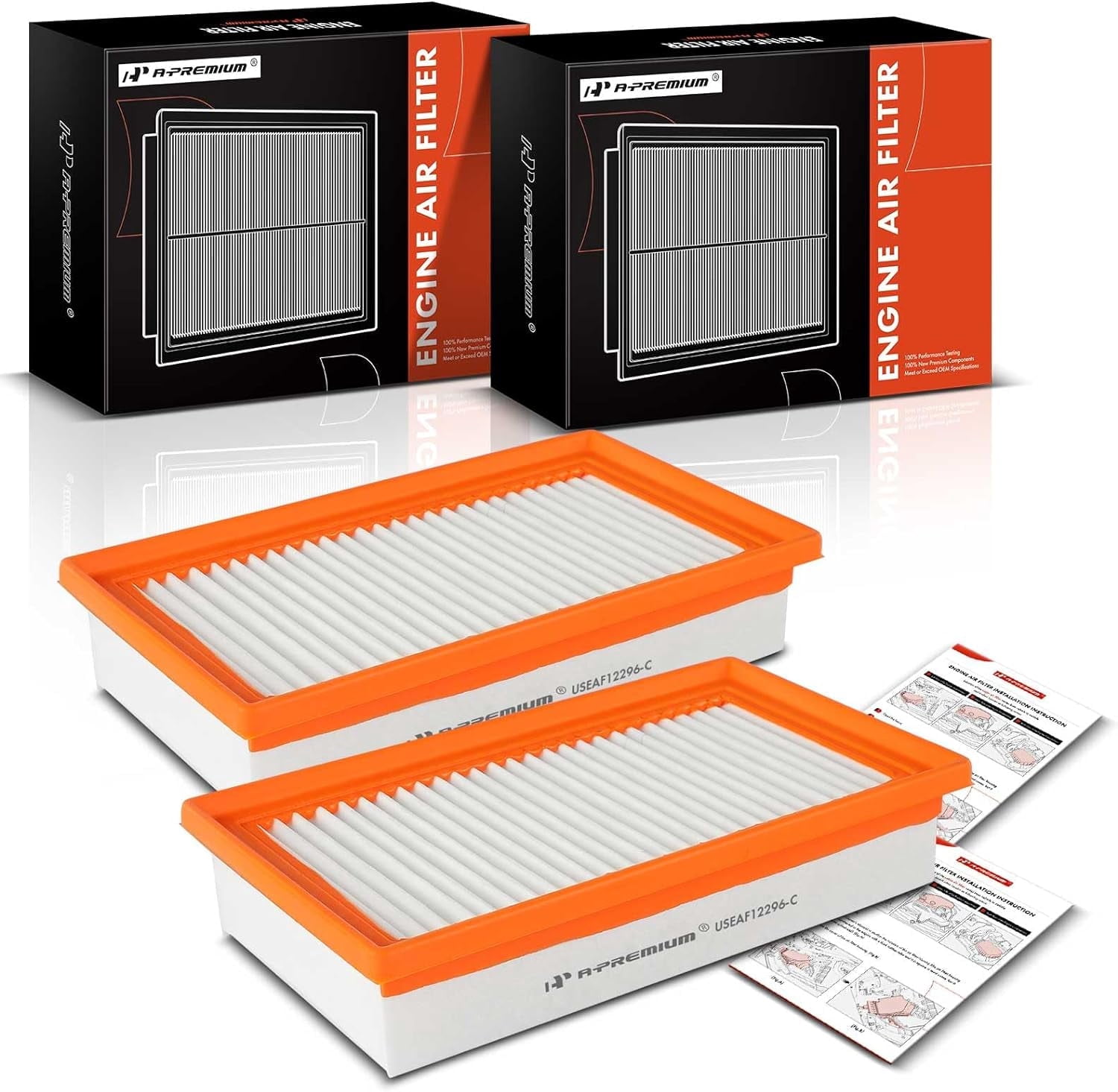 A-Premium Front 2-PC Engine Air Filter Compatible with Hyundai Accent 2018-2022 & Kia Rio 2018-2023, 1.6L, Replace# 28113H9100, 281138100