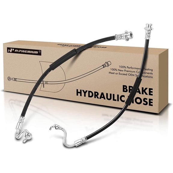 A-Premium Front Brake Hydraulic Hose Compatible with Select Nissan and Infiniti Models - Pathfinder Armada 2004, Armada 2005-2007, Titan 2004-2007, QX56 2004-2006, 5.6L - Replace# 462107S001, 2PC Set