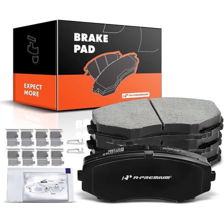 A-Premium Front Ceramic Brake Pads Set Compatible with Ford, Lincoln and Mazda Models - Edge 2007-2016, MKX 2007-2015, CX-5 2019-2021, CX-7 2007-2012, CX-9 2007-2021, with Hardware, 4-Pack