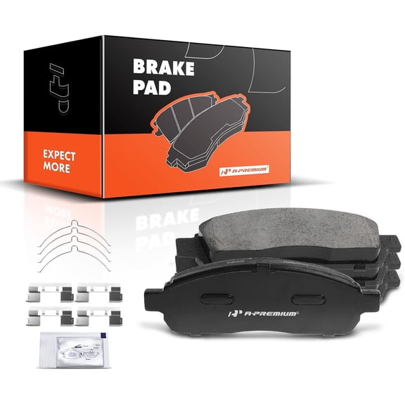 A-Premium Front Ceramic Brake Pads Set Compatible with Ford and Lincoln Models - For F-150 2004-2008, Mark LT 2006-2008, with Hardware, 4-Pack