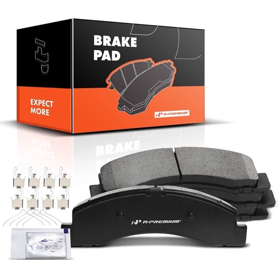 A-Premium Front Ceramic Disc Brake Pads Set Compatible with Select Ford Models - Excursion 2000-2005, For F-250 Super Duty/For F-350 Super Duty 1999-2004, with Hardware, 4 Pcs
