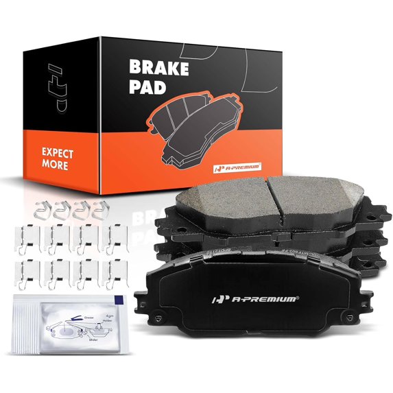 A-Premium Front Ceramic Disc Brake Pads Set Compatible with Select Pontiac, Scion and Toyota Models - Vibe 2009-2010, Matrix 2009-2013, RAV4 2006-2018, iM 2016, tC 2011-2016, Corolla iM 17-18, Mirai