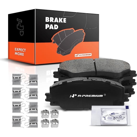 A-Premium Front Ceramic Disc Brake Pads Set Compatible with Select Toyota Lexus Scion and Pontiac Models - Corolla Matrix Prius V RAV4 HS250h xD xB Vibe with Hardware 4 Pcs