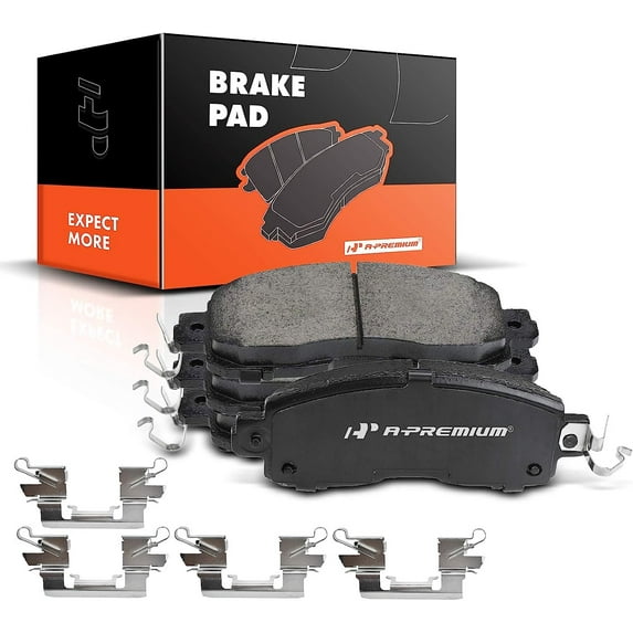 A-Premium Front Ceramic Disc Brake Pads Set Compatible with Select Nissan Models - Altima 2013-2020, LEAF 2014-2017, with Hardware, 4 Pcs