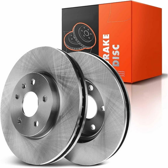 A-Premium Front Disc Brake Rotors Set Compatible with Chevrolet Equinox Malibu Impala Camaro GMC Terrain Buick Lacrosse Regal Allure Saab 9-5 Only 2-PC
