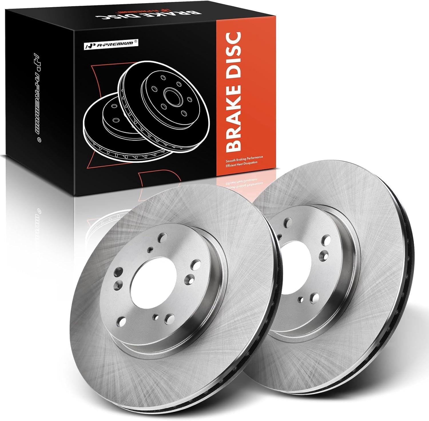 A-Premium Front Disc Brake Rotors Set Compatible with Honda CR-V CRV 2002-2004 Civic 2006-2011/2013-2018 Accord Element CR-Z Acura CSX ILX Only 2-PC