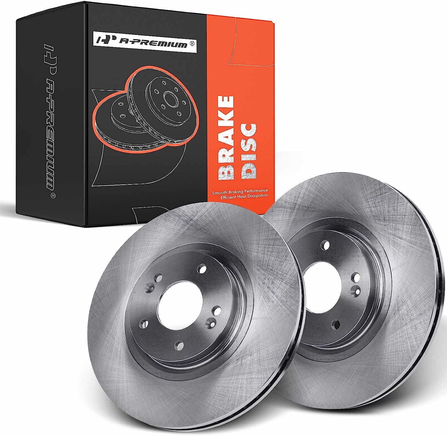 A-Premium Front Disc Brake Rotors Set Compatible with Hyundai Santa Fe/Santa Fe Sport 2013-2018, Santa Fe XL 2014-2019 & Kia Sorento 2014-2019, 2-PC
