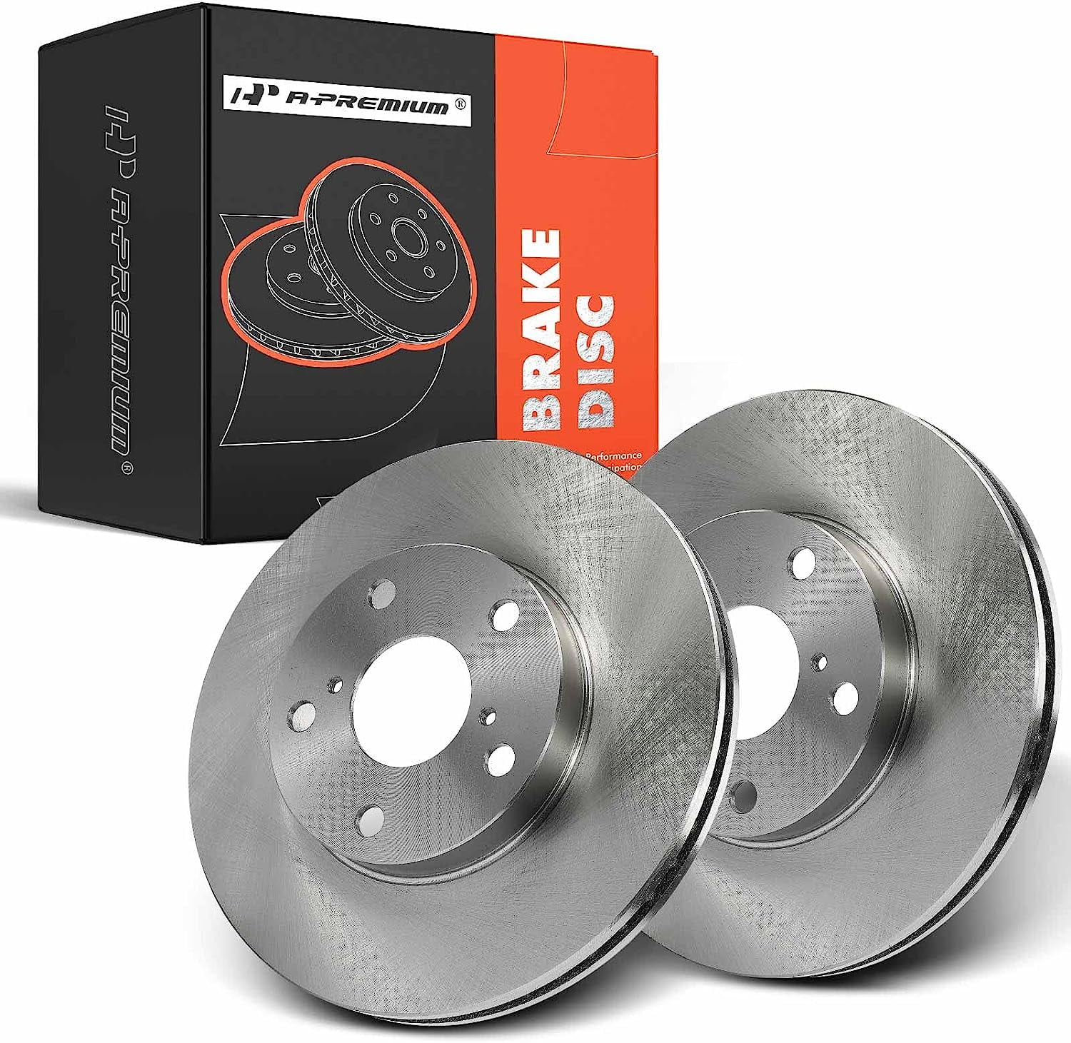 A-Premium Front Disc Brake Rotors Set Compatible with Toyota RAV4 2001-2003 2.0L, RAV4 2004-2005 2.4L 2-PC Set