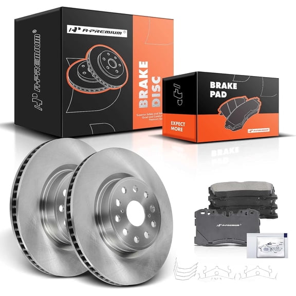 A-Premium Front Disc Brake Rotors and Pads Kit Compatible with Lexus LS460 2007-2013, LS460 2016-2017, V8 4.6L 6-PC Set