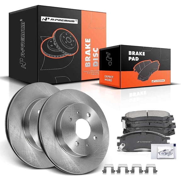 A-Premium Front Disc Brake Rotors and Pads Kit Compatible with Saturn SC 1991-1992, SC1 SC2 1993-2002, SL SL1 SL2 1991-2002
