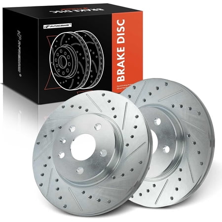 A-Premium 10.87 inch (276mm) Front Drilled and Slotted Disc Brake Rotors Compatible with Select Chevy Models - Cruze 2011-2019, Cruze Limited 2016, Bolt EV 2012-2020, Sonic 2012-2020, Volt, 2-PC Set