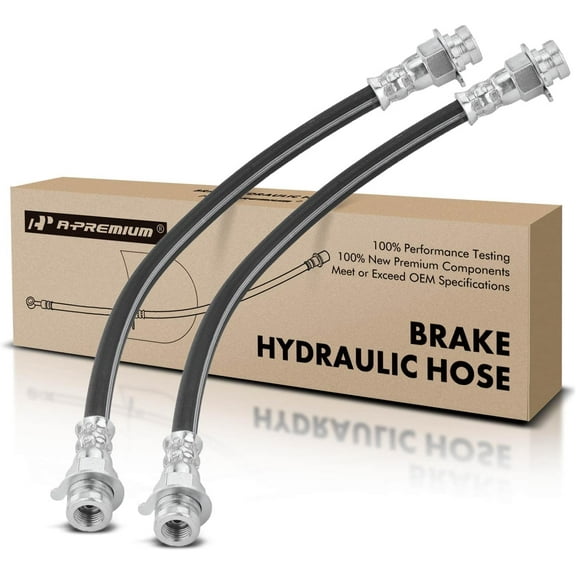 A-Premium Front Driver and Passenger Brake Hydraulic Hose Compatible with Jeep Models - CJ5 1966-1971, CJ5A/CJ6A 1966-1968, CJ6/Jeepster 1996-1971, with 10 inch Brakes - Replace# J0937347(Pack of 2)
