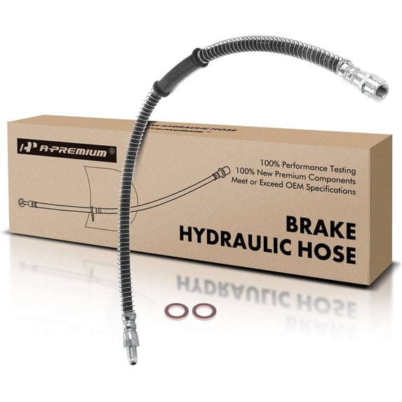 A-Premium Front Driver or Passenger Brake Hydraulic Hose Compatible with Mercedes-Benz Models - CL63/CL65 AMG 2008-2014, S63 AMG 2008-2013, S65 AMG 2007-2013, Chassis to Caliper - Replace# 2214200948