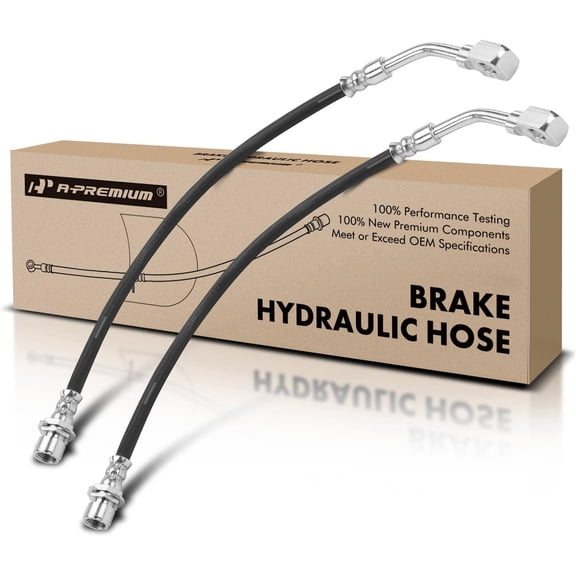 A-Premium Front Driver and Passenger Brake Hydraulic Hose Compatible with Select Buick and Pontiac Models - Rendezvous 2001-2005, Aztek 2001-2005 - Replace# 15267635(Pack of 2)