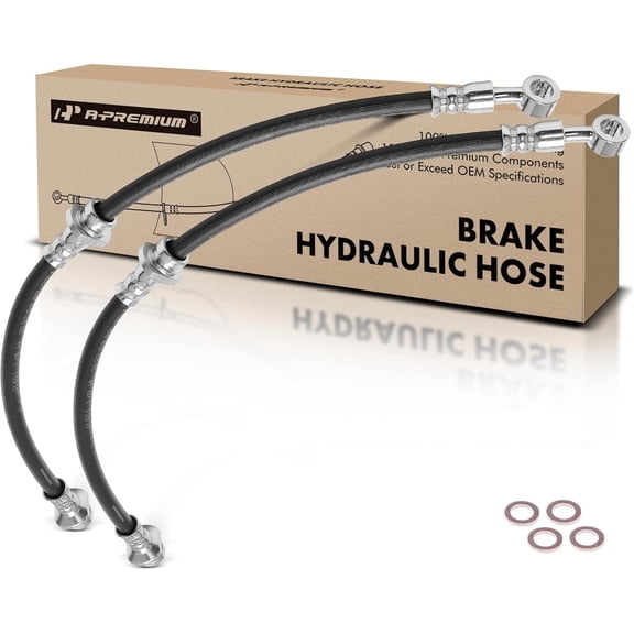 A-Premium Front Driver and Passenger Brake Hydraulic Hose Compatible with Select Chevy, Geo, Pontiac and Suzuki Models - Metro 1992-2001, Firefly 1995-2000, Swift 1990-2001(Pack of 2)