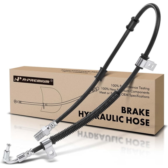 A-Premium Front Driver or Passenger Brake Hydraulic Hose Compatible with Select Ford and International Harvester Models - F650 2004-2010/2013/2015, F750 2013/2015, 3800 1996-2004