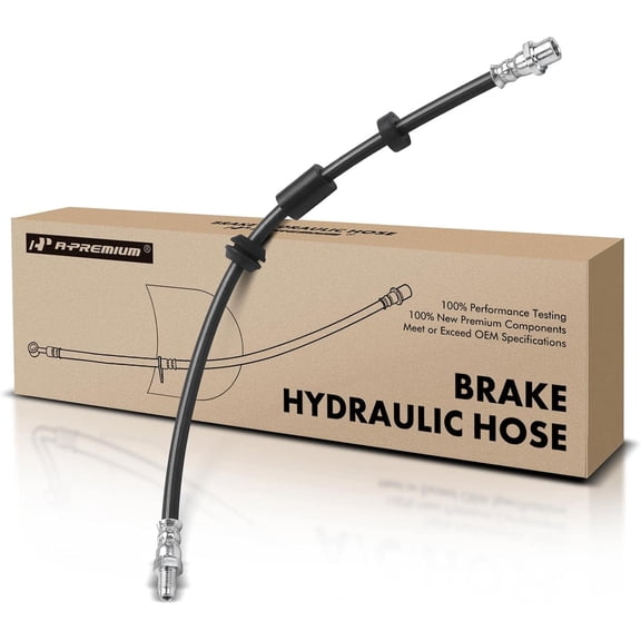 A-Premium Front Driver or Passenger Brake Hydraulic Hose Compatible with Select Volvo Models - C70 2007-2013, S40 2011, V50 2005-2007/2011 - Replace# 30681724, 306817240
