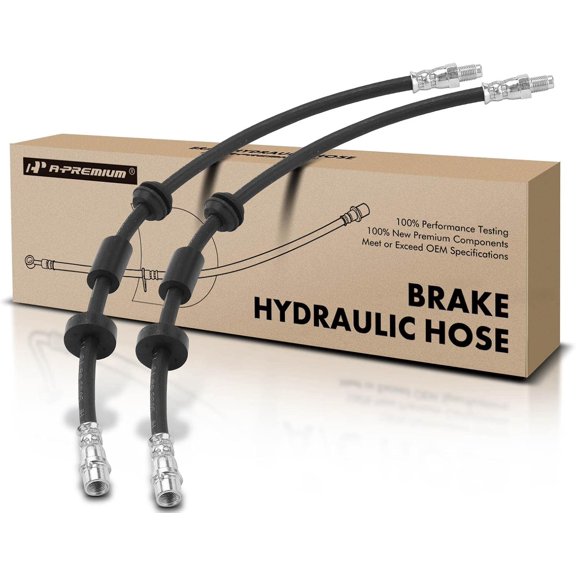 A-Premium Front Driver and Passenger Brake Hydraulic Hose Compatible with Volvo Models - S40 2008-2010, V50 2008-2010, 2.5L, AWD - Replace# 30681725(Pack of 2)