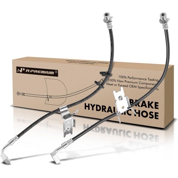 A-Premium Front Driver and Passenger Brake Hydraulic Hoses Compatible with Chrysler and Dodge Models - Charger 2012-2017, Challenger 2012-2021, 300 2012-2021 - Pack of 2