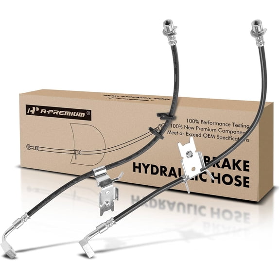 A-Premium Front Driver and Passenger Brake Hydraulic Hoses Compatible with Chrysler and Dodge Models - Charger 2012-2017, Challenger 2012-2021, 300 2012-2021 - Pack of 2