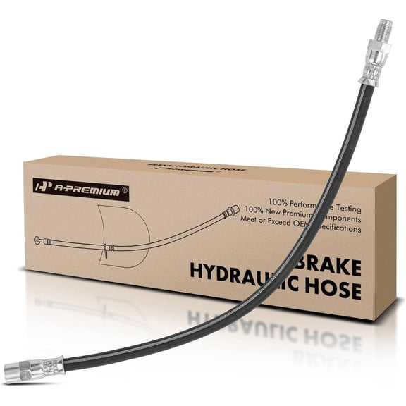 A-Premium Front Driver or Passenger Side Brake Hydraulic Hose Compatible with Select Mercedes-Benz Models - 230, 240D, 280, 280C, 280CE, 280E, 280S, 280SE, 300CD, 300D, 300TD, 450SE, 450SEL, 450SLC