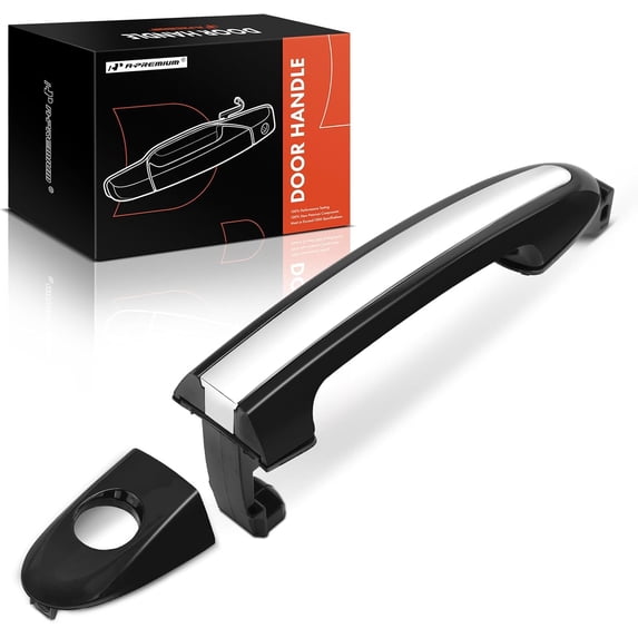A-Premium Front Driver Side Exterior Door Handle with Keyhole Compatible with Hyundai Santa Fe 2007-2012, Primed Black
