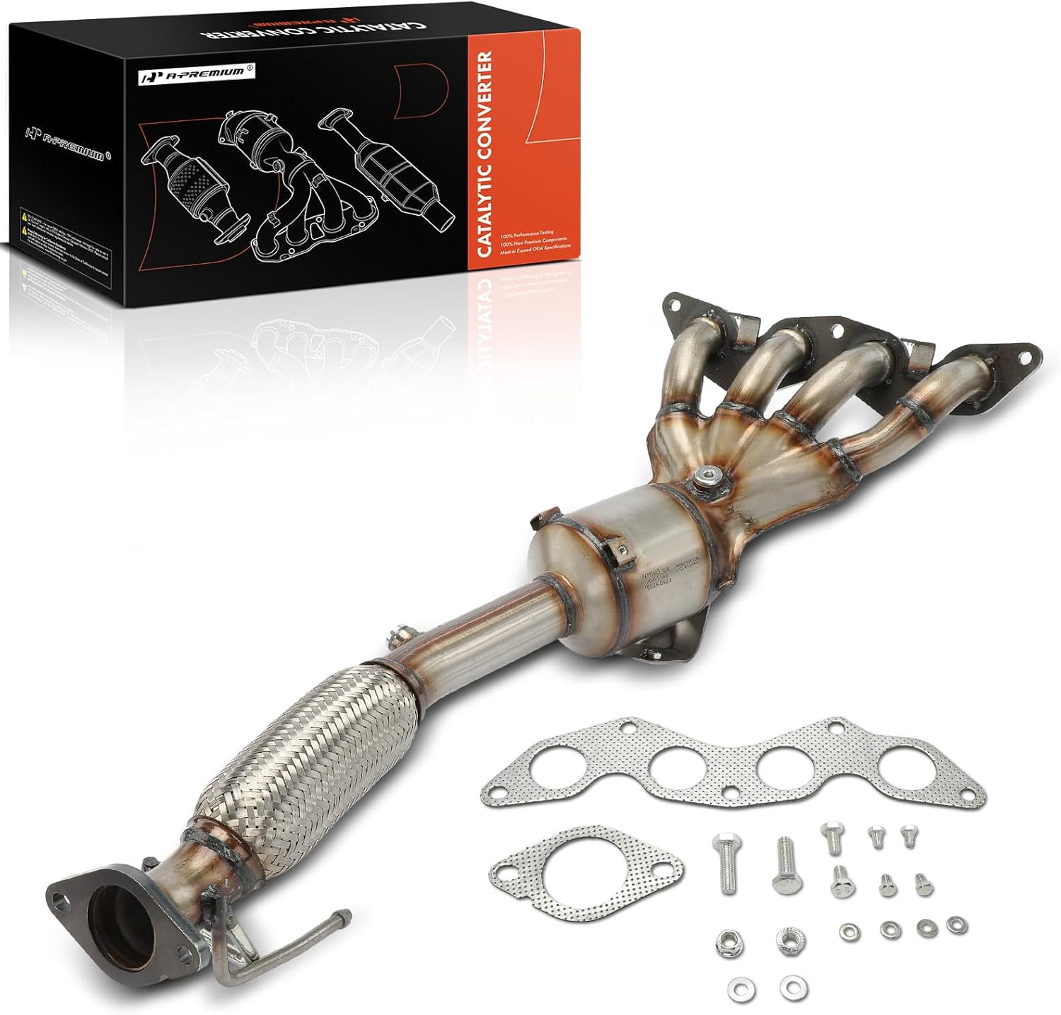 A-Premium Front Exhaust Manifold Catalytic Converter Kit Direct-Fit Compatible with Ford Focus 2012-2018 2.0L, EPA Compliant