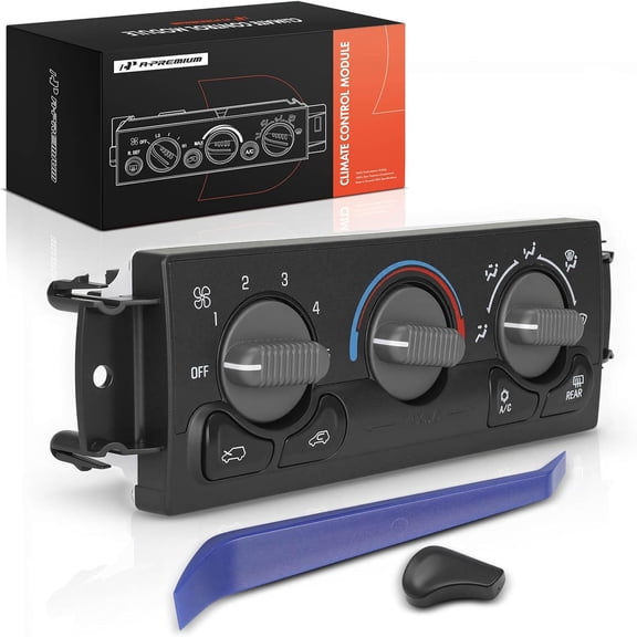 A-Premium Front Heater Climate Control Module Compatible with Chevrolet & GMC Vehicles - 1999-2002 Silverado Sierra 1500 2500 3500 Tahoe Yukon Suburban Avalanche - with Rear Window Defogger