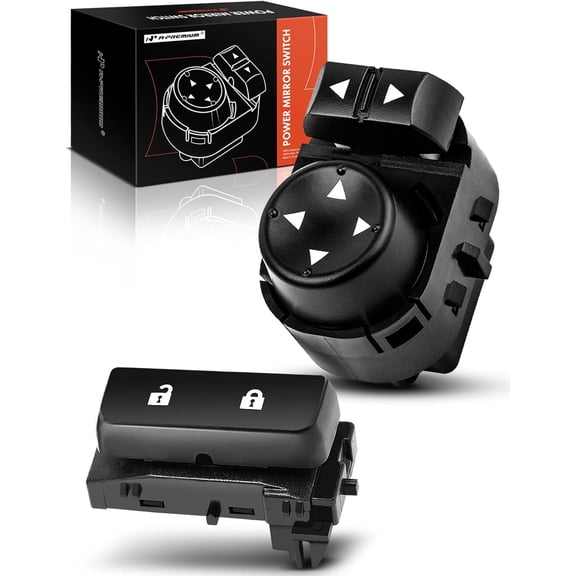A-Premium Front Left Driver Mirror Switch & Power Door Lock Switch Compatible with Chevrolet Silverado 1500 2007-2013, Silverado 2500 HD 3500 HD 2007-2014 & GMC Sierra 1500 2500 HD 3500 HD