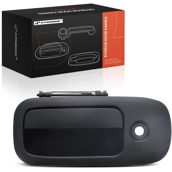 A-Premium Front Left Driver Side Exterior Door Handle with Keyhole Compatible with Chevrolet Express 1500 2500 3500 & GMC Savana 1500 2500 3500, 1996-2002, Smooth Black, Replace# 15048811