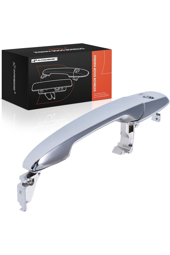 Front Left Driver Side Exterior Door Handle with Keyhole Compatible with Ford Edge 2008-2010, Flex 2009-2012 & Lincoln MKX 2008-2010, Chrome, Replace# BK735-7198