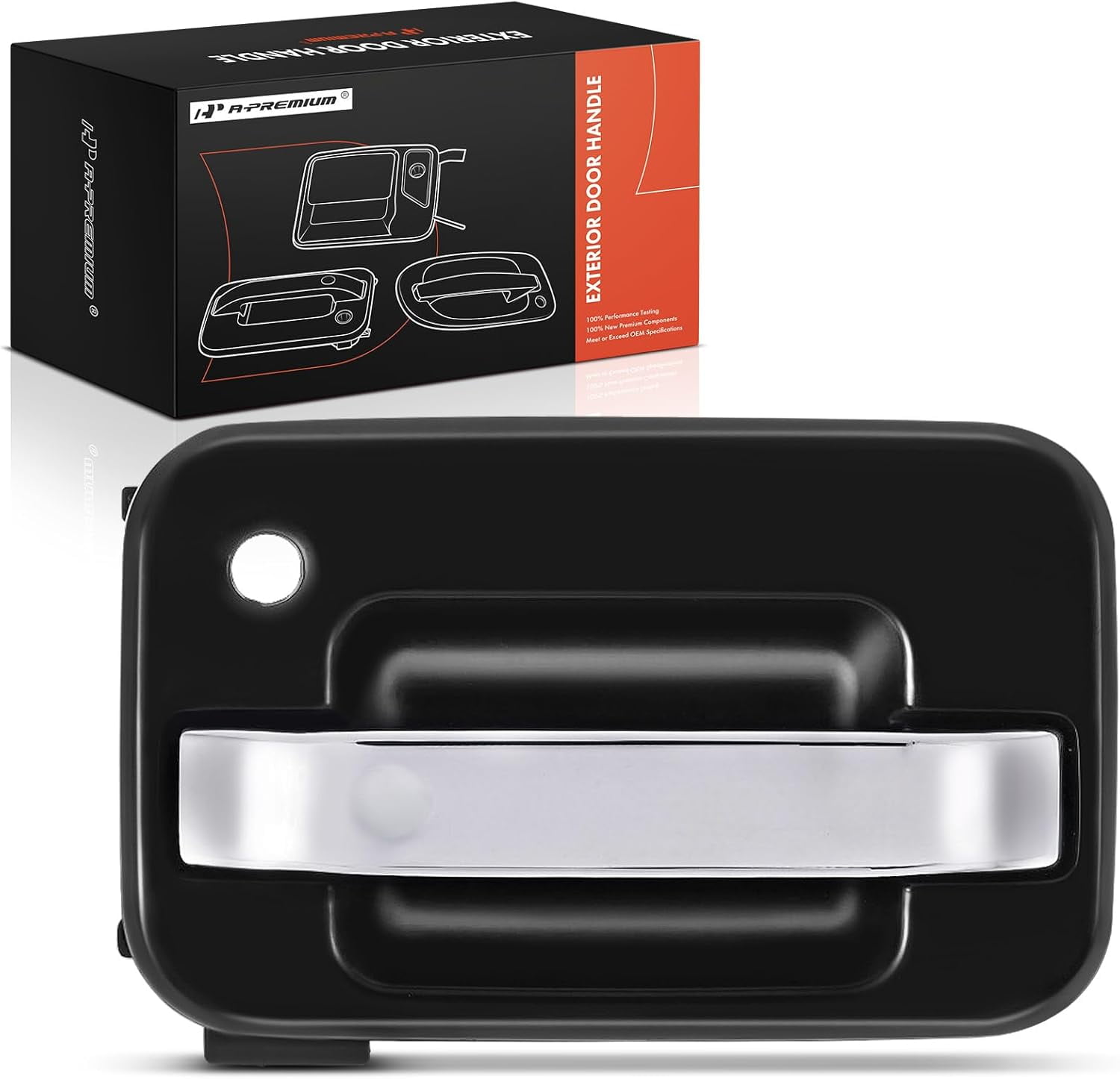 Passenger Side Exterior Door Handle For Ford F-150 (2015-2022) - Smooth Black, Front Or Rear, W/o Key Hole 3 thumbnail image