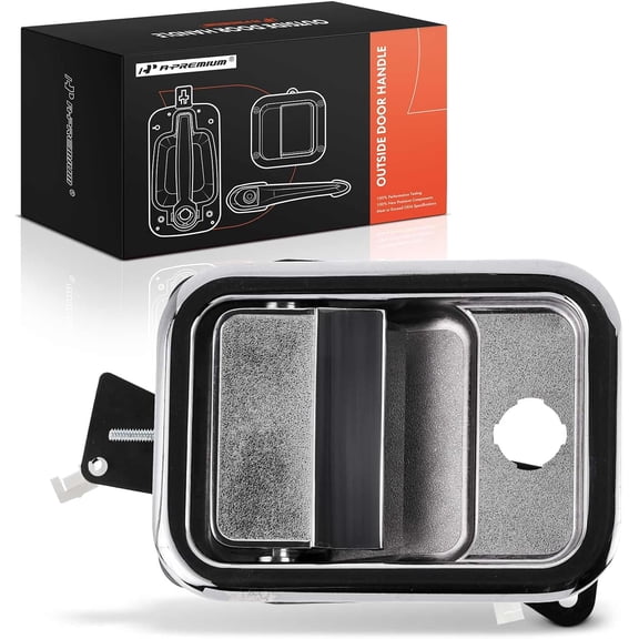 A-Premium Front Left Driver Side Exterior Door Handle with Keyhole Compatible with Freightliner Argosy 2005-2014, Century Class 2005-2011, Columbia 2003-2011, Coronado 2005-2012, Chrome