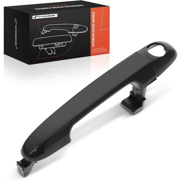 A-Premium Front Left Driver Side Exterior Door Handle with Keyhole Compatible with Hyundai Elantra 2007-2010 Sedan, Genesis Coupe 2010-2016, Smooth Black, Replace# 82651-2H000-CA, 826512H000CA