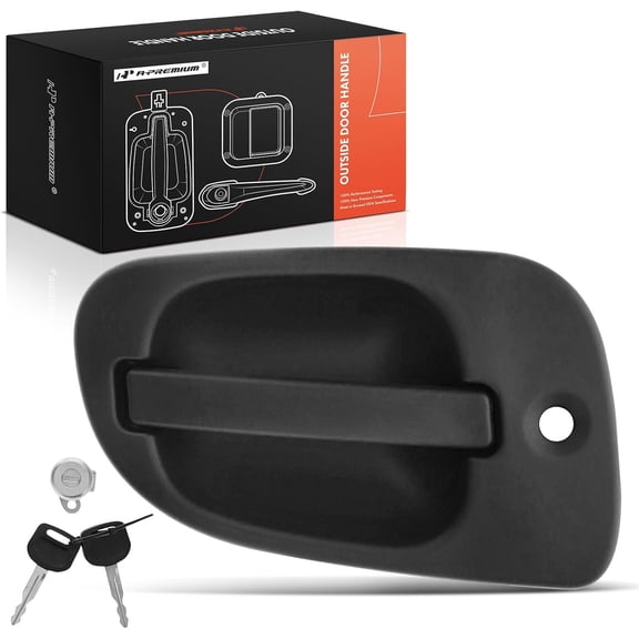 A-Premium Front Left Driver Side Exterior Door Handle with Key Cylinder & Keyhole Compatible with Freightliner Cascadia 2008-2016, Textured Black