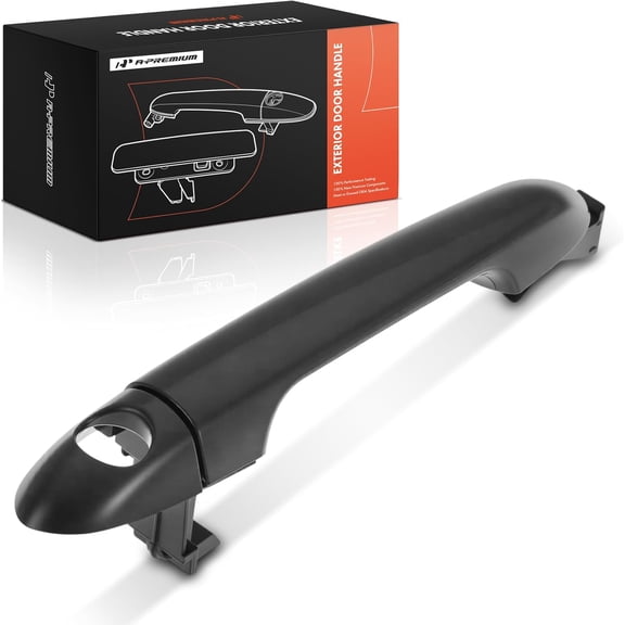 A-Premium Front Left Driver Side Exterior Door Handle with Keyhole Compatible with Kia Rio 2012-2017, Without Smart Entry System, Black
