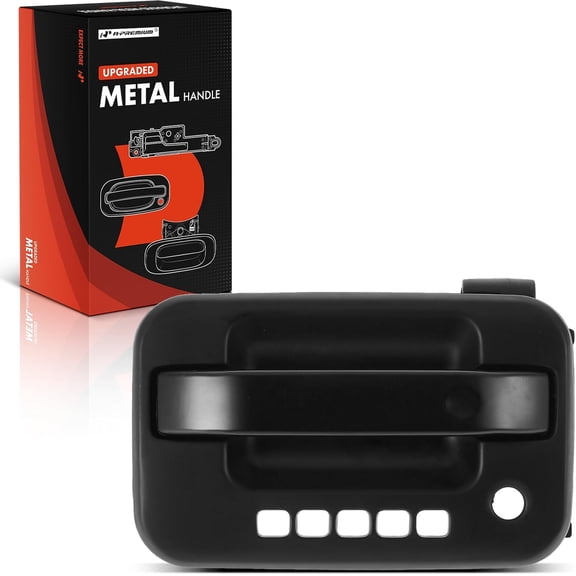 A-Premium Front Left Driver Side Upgraded Metal Exterior Door Handle with Keyhole & Keypad Hole Compatible with Ford F-150 F150 2004-2014 & Lincoln Mark LT 2006-2008, Primed Black
