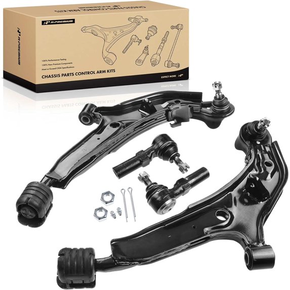 A-Premium Front Lower Control Arms with Ball Joint Tie Rod Ends Compatible with Nissan Maxima 1995-1999 Infiniti I30 1996-1999 3.0L 4-PC Set