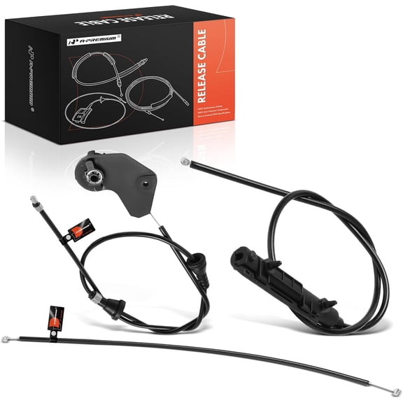 A-Premium Front and Rear and Center Hood Latch Release Cable Without Handle Compatible with BMW E46 Series 320i, 323Ci, 323i, 325Ci, 325i, 325xi, 328Ci, 328i, 330Ci, 330i, 330xi, M3, 3-PC Set