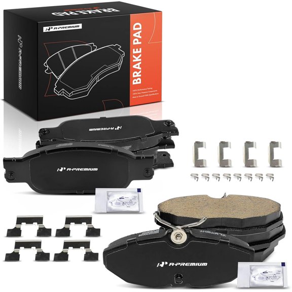 A-Premium Front and Rear Ceramic Disc Brake Pads Set Compatible with Jaguar, Ford and Lincoln Models - S-Type 2000-2002, S-Type 2004, Thunderbird 2002-2005, LS 2000-2006, 8 Pcs