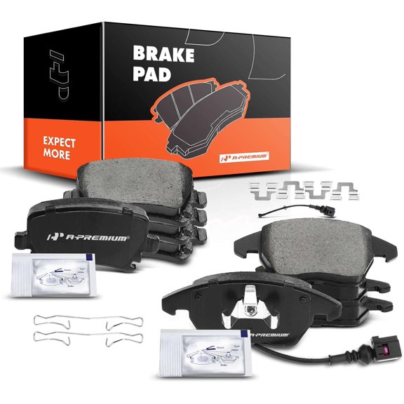 A-Premium Front & Rear Ceramic Disc Brake Pads Set Compatible with Select Audi and Volkswagen Models - For Jetta 2005-2010, Passat/Rabbit 06-09, A3/A3 Quattro 06-10, TT(Quattro), CC, Eos, Golf, GTI