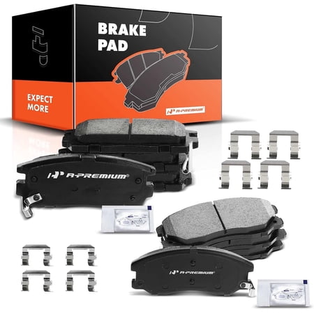 A-Premium Front and Rear Ceramic Brake Pads Set Compatible with Chevy, Pontiac, Saturn and Suzuki Models - Captiva Sport, Equinox, Torrent, Vue, XL-7, with Hardware, 8-Pack