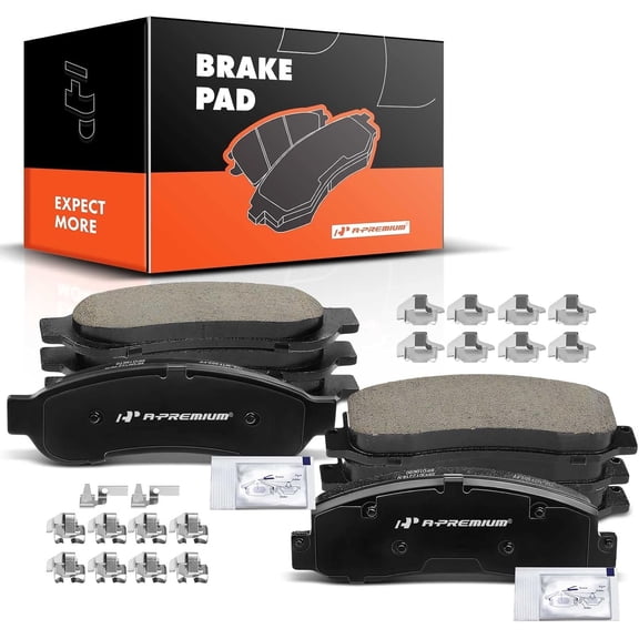 A-Premium Front & Rear Ceramic Disc Brake Pads Set Compatible with Select Ford Models - For F-250 Super Duty/F-350 Super Duty 2005 2006 2007 2008 2009 2010 2011 2012 with Hardware 8 Pcs