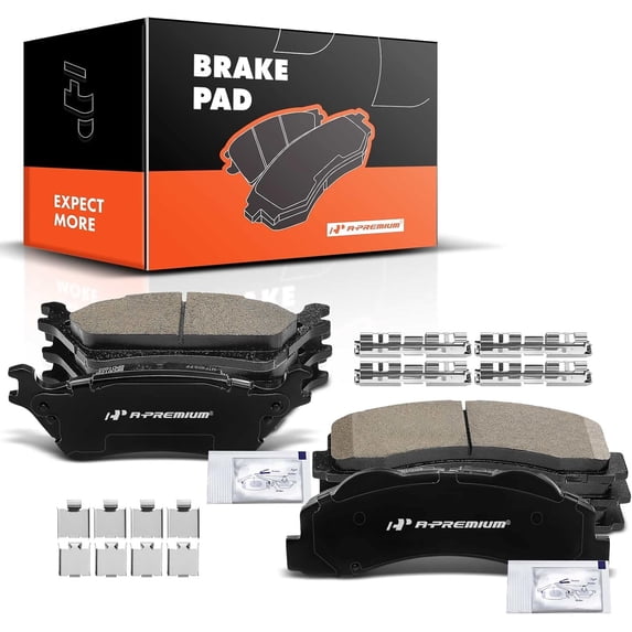 A-Premium Front & Rear Ceramic Disc Brake Pads Set Compatible with Select Ford Models - For F-150 2012-2020 with Hardware 8 Pcs