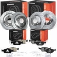 thumbnail image 1 of A-Premium Front and Rear Drilled and Slotted Disc Brake Rotors + Ceramic Pads Kit Compatible with BMW Models - E46 Series 325xi 2001 2002 2003 2004 2005, 12-PC Set, 1 of 5