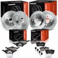 thumbnail image 1 of A-Premium Front and Rear Drilled and Slotted Disc Brake Rotors + Ceramic Pads Kit Compatible with Ford Models - Focus 2001 2002 2003 2004, 4-Wheel Disc Brakes, 12-PC Set, 1 of 5