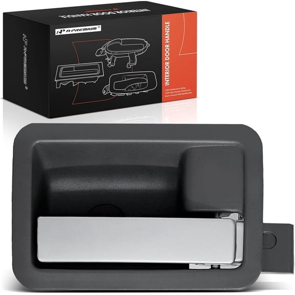 A-Premium Front or Rear Passenger Side Interior Door Handle Compatible with Dodge Durango 2004-2009, Dakota 2005-2010 & Chrysler Aspen 2007-2009 & Mitsubishi Raider, Silver Lever and Gray Housing