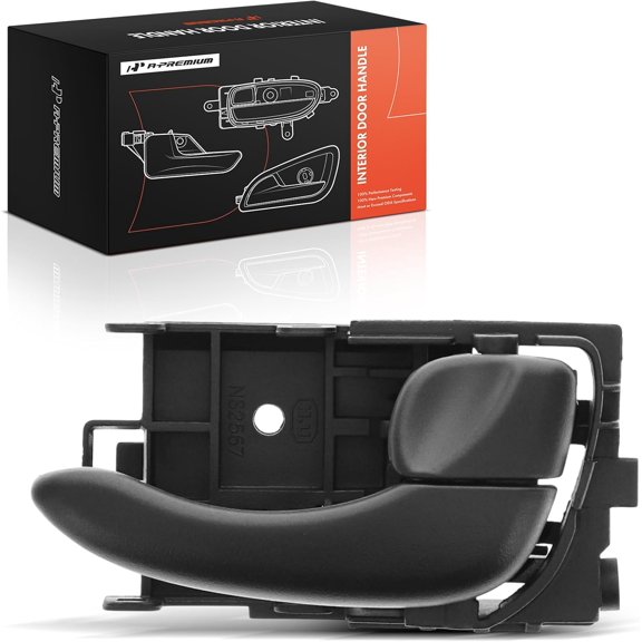 A-Premium Front or Rear Right Passenger Side Interior Door Handle Compatible with Nissan Maxima 2000 2001 2002 2003, Textured Black, with door lock button