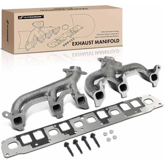 A-Premium Front and Rear Side Exhaust Manifold with Gasket Compatible with Jeep WJ Series Grand Cherokee 1999-2004, TJ Series Wrangler 2000-2006, XJ Series Cherokee 2000-2001, TJ Series TJ 2000-2006
