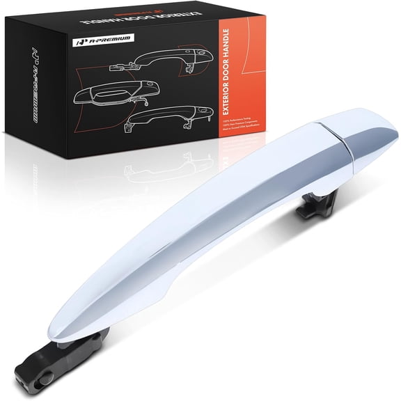 A-Premium Front Right Passenger or Rear Side Exterior Door Handle with Keyhole Compatible with Nissan Altima 2019-2024, without Smart Entry System, Silver